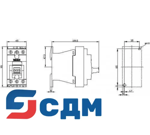 3RF3403-1BD24 Полупроводниковые 3-фазные реверсивные контакторы SIRIUS 3RF34