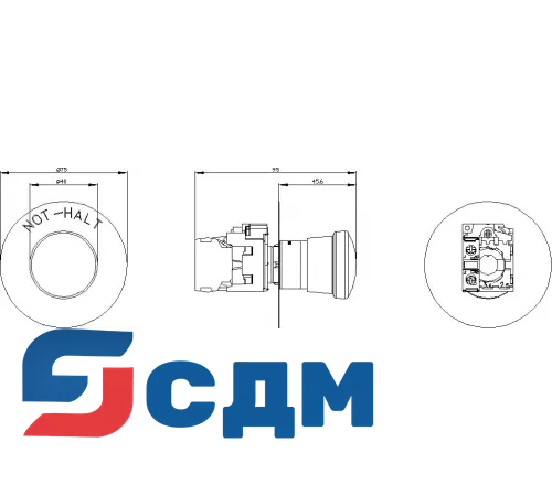 3SU1150-1HA20-1CH0 Кнопка грибовидная АВАРИЙНОЙ ОСТАНОВКИ