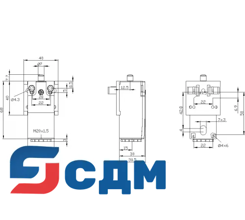 3SE5232-0HC05-1AB2 Корпуса шириной 31 мм в соответствии с EN 50047